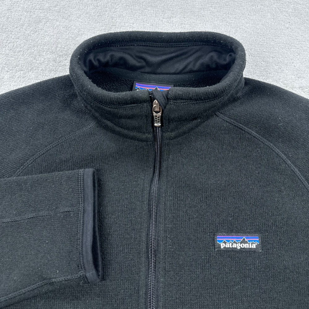 Patagonia Better Sweater Jacket Men Medium Black Full Zip Fleece Mock Neck Solid